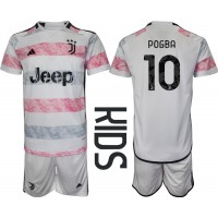 Juventus Paul Pogba #10 Vonkajší Detský futbalový dres 2023-24 Krátky Rukáv (+ trenírky)